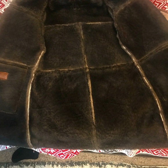 Vintage OVERLAND Brown Rancher Shearling Sheepskin Coat, Sz M / L, USA Taos - Picture 2 of 4